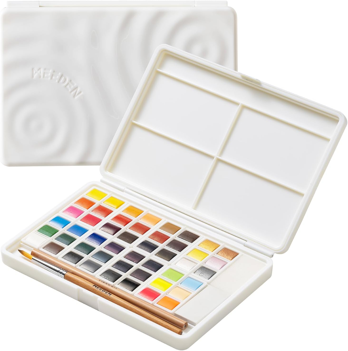 MEEDEN Watercolor Paint Set 96 Colors in Portable Box, Paint Kit with Brush, Palette and Art Supplies, Customizable Color Blocks, Travel Watercolor Set for Adult Teens Beginner Artist Professional