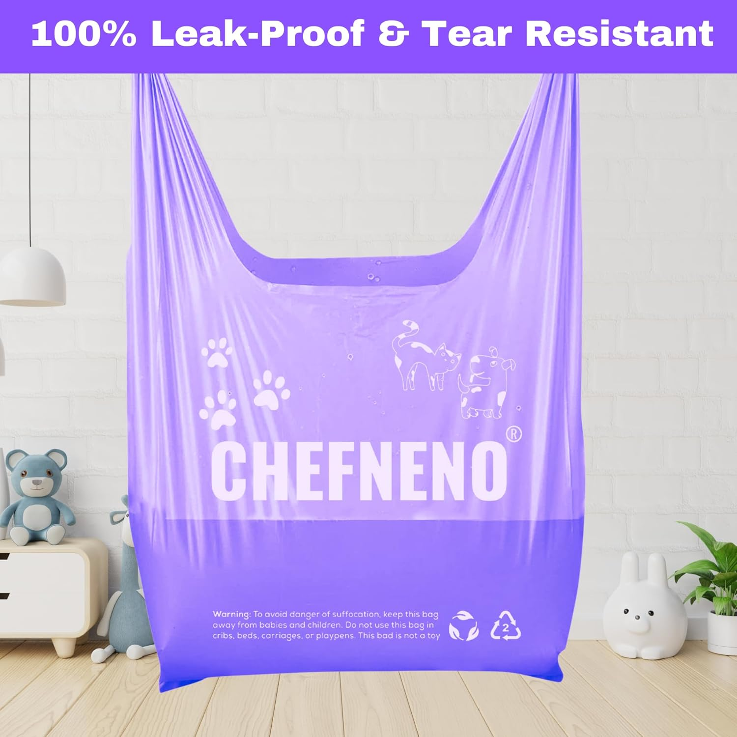 Baby Diaper Bag Disposable (600 Count) Fresh Baby Powder Scented Easy Tie Handles Bulk Diaper Sacks Disposable Dog Poop Waste Bags Cat Litter Clump & Poop Bags Sanitary Pad Waste Bags (600 Bags) image number 1