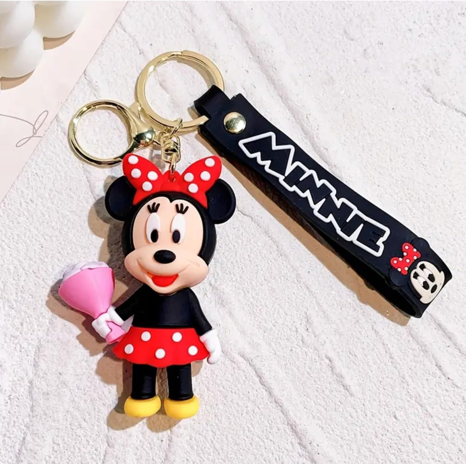 Mouse Keychains for Girls Boys, Cute Pendant Keychains Accessories, Kawaii Key Ring Purse Backpack, Key Wristlet Key Car image number 2