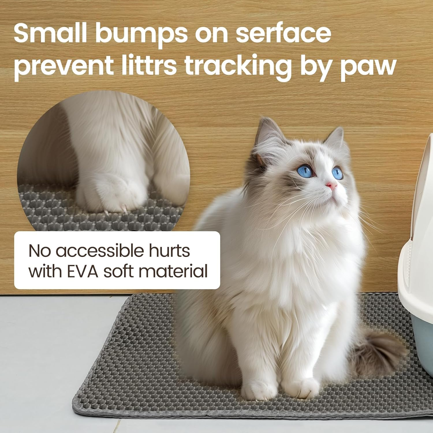 Cat Litter Tray Mat, 45 X 30 Cm Cat Litter Mat, Double Layer, Non-Slip, Waterproof Design, Cat Litter Mat, Honeycomb Mat, Cat Litter Mat, Litter Control image number 5