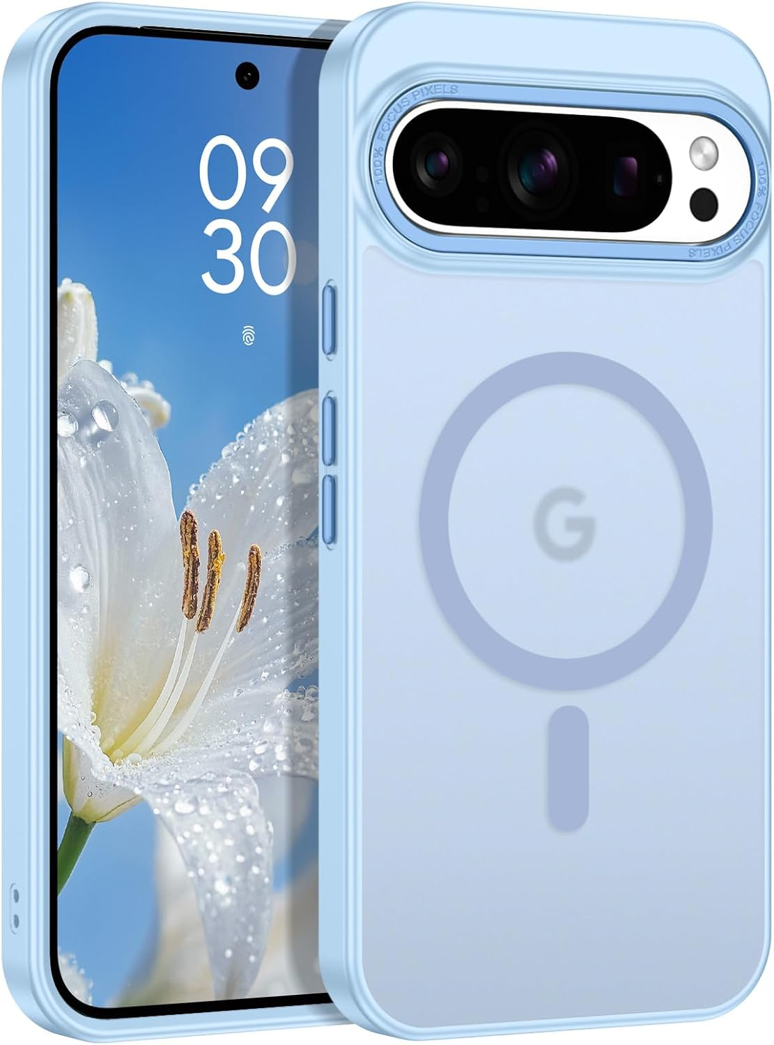 DOMAVER for Google Pixel 7 Pro Case, Magnetic Case Compatible with Magsafe, Matte Translucent Skin-Touch Shockproof Full-Body Protective Case for Google Pixel 7 Pro, Black