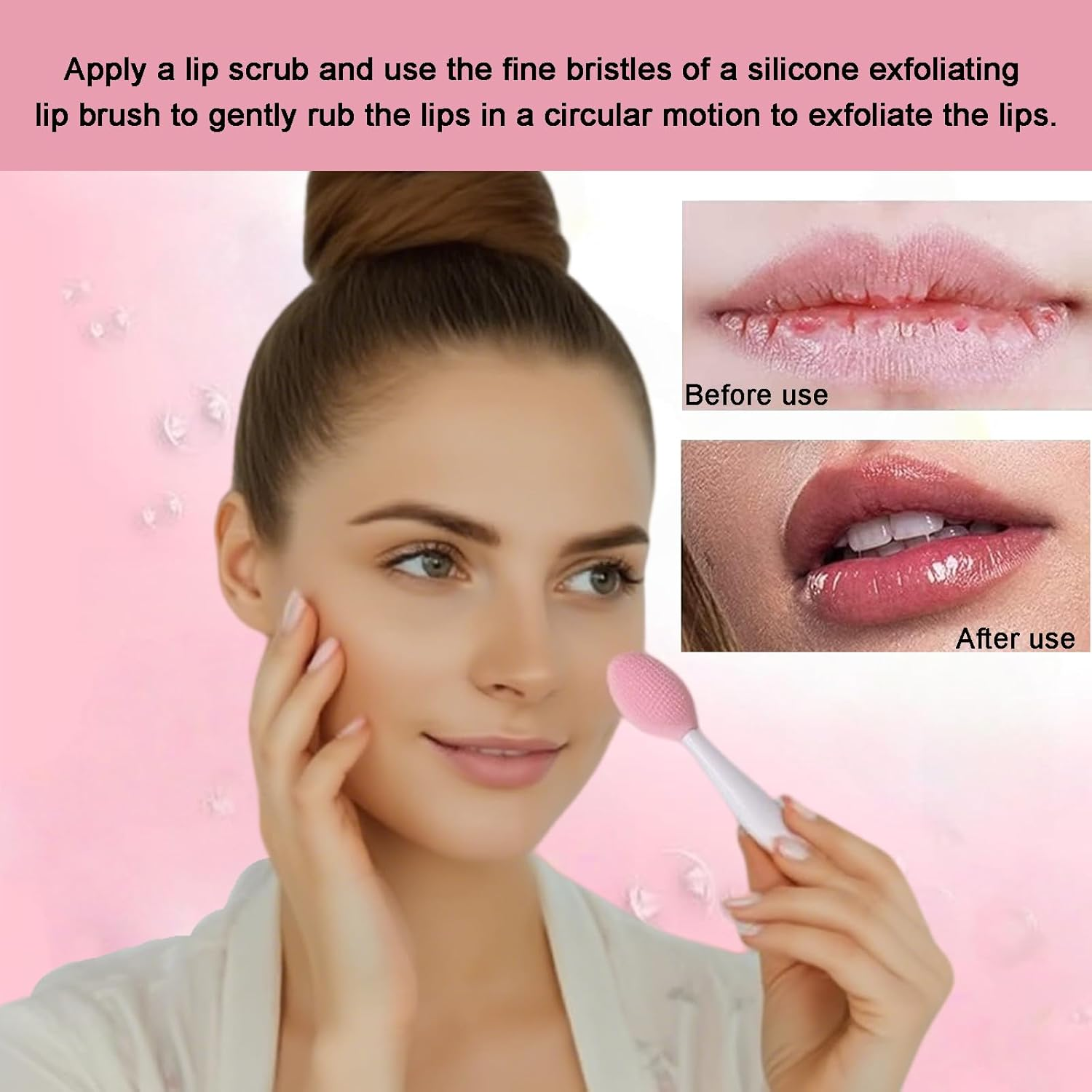 Treayes 4 Pack Lip Scrub and Exfoliator - Brushpore Scrubber and Face Scrubber, Double-Sided Soft Silicone Brush for Fuller Lip Appearance and Facial Cleansing image number 2