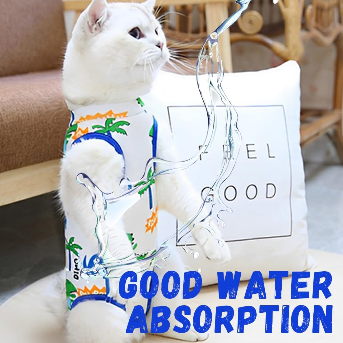 Cat Bodysuit after Cat, Cat Bodysuit for Cats, Recovery Suit Cat, Anti-Leak Suit, Pet Recovery Collar Alternative, Cat Onesie for Cats Breathable Soft Comfortable image number 4