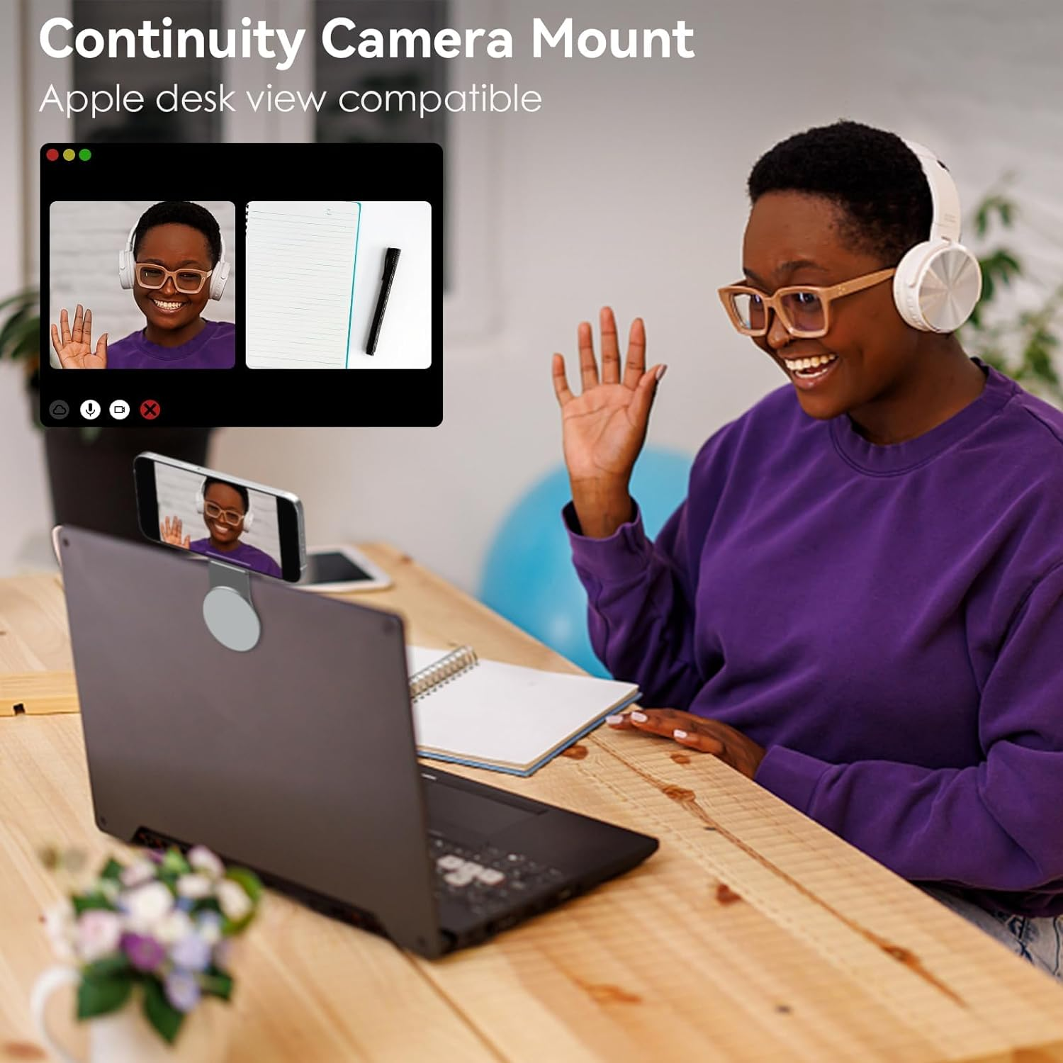 Cloudvalley for Magnetic Laptop Phone Holder, Slim Adjustable Cell Phone Stand & Slim Protable Laptop Side Mount Clip, Computer Monitor Expansion Bracket, Modular Work from Home Kit - Silver image number 4