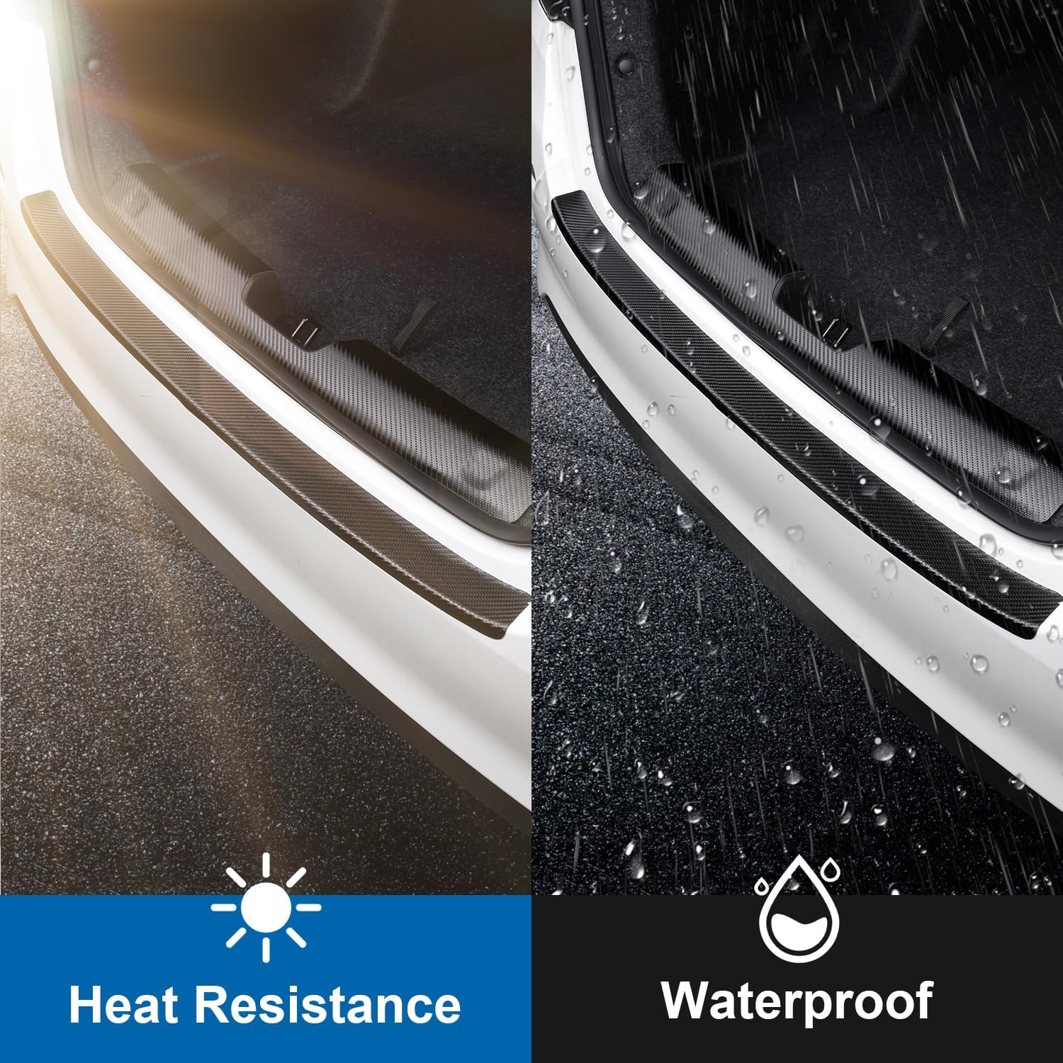 Scratch-Proof Rear Bumper Protector for SUV & Cars &ndash; Eco-Friendly, Lightweight & Durable Matte Black Carbon Fiber Style, 35.42" X 3.14" Full-Coverage, Edge-Lock Adhesive (35.42 * 3.14 In) image number 2