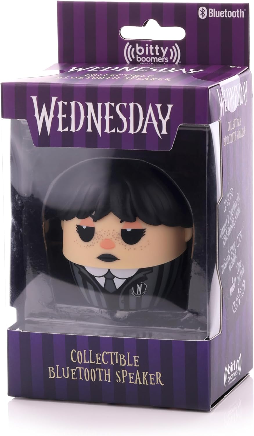 Bitty Boomers the Addams Family: Wednesday Addams - Mini Bluetooth Speaker image number 3