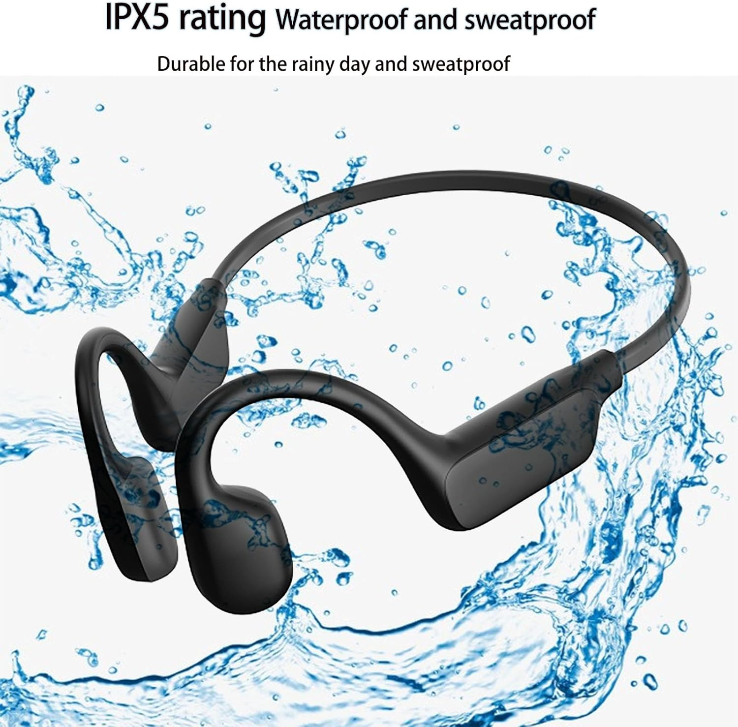 FANSAISI Bone Conduction Hearing Headphones, Bluetooth Open Ear Listening Headsets Earphones with Sound Collector for Conversations, 15H Long Working Time for Daily Use image number 3