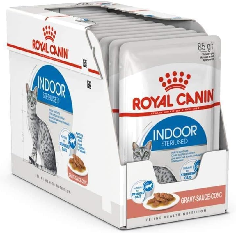Royal Canin Indoor Sterilised Adult in Gravy Pouches Wet Cat Food 85 GMS 12 Pack