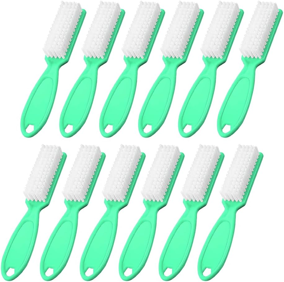 SQULIGT 12Pcs Nail Brush for Cleaning Fingernails, Handle Grip Cleaning Brush for Nail and Toenail, Nail Dust Brush Manicure Pedicure Tools Scrubbing Brush Women Men Home Salon(Pink) image number 4