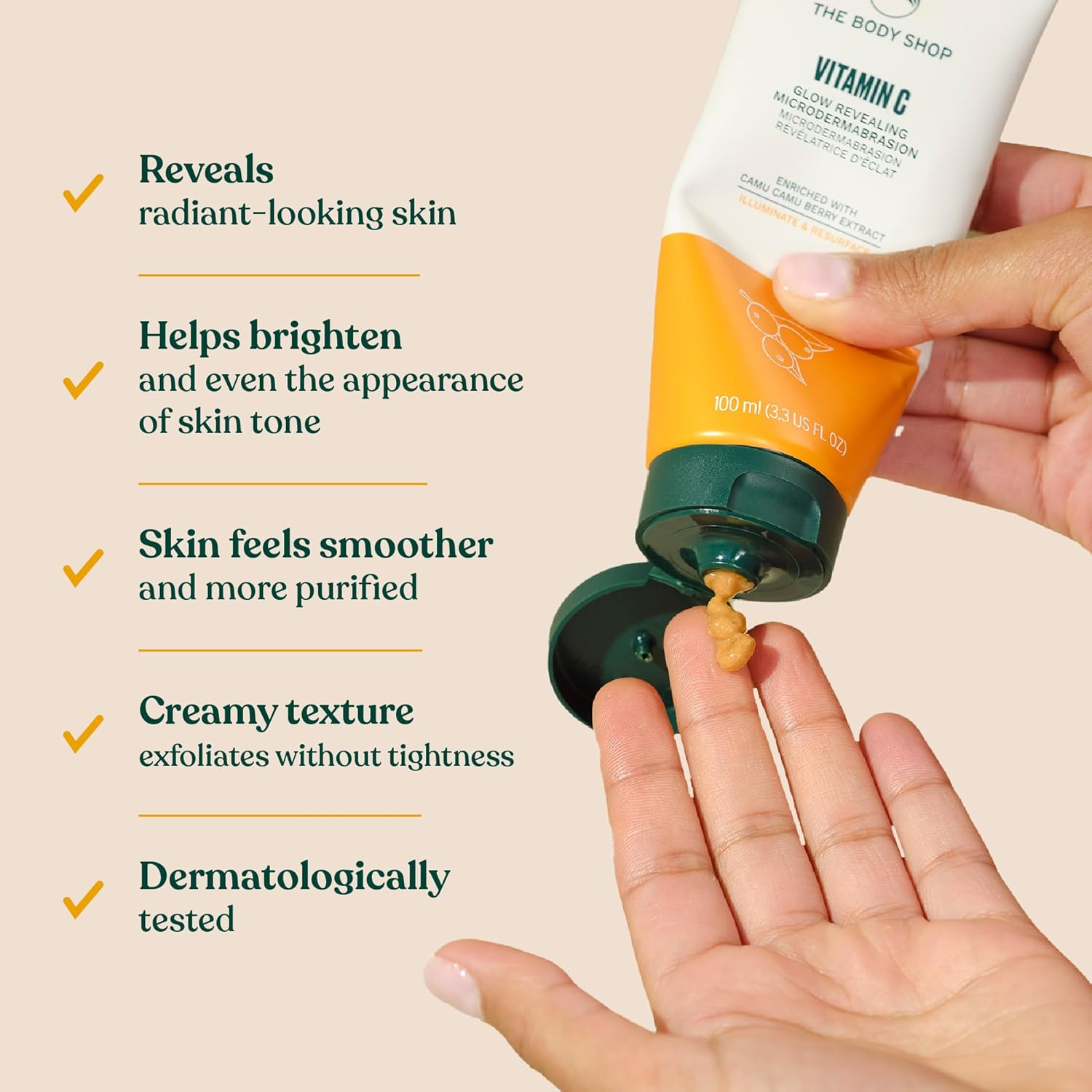 The Body Shop Vitamin C Glow Boosting Microdermabrasion, 3.3 Fluid Ounce image number 1