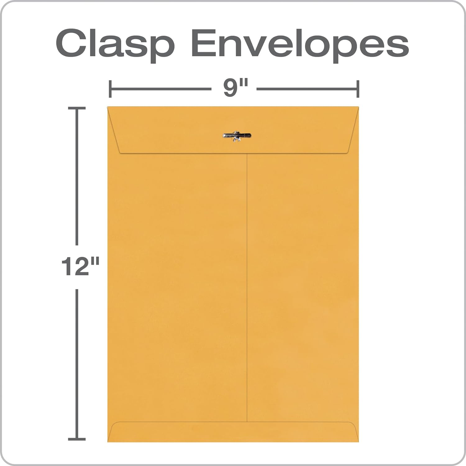 Quality Park 9 X 12 Clasp Envelopes, Clasp and Gummed Closures for Storing or Mailing, Extra Heavy-Duty 32 Lb Kraft Paper, 100 per Box (QUA37790)
