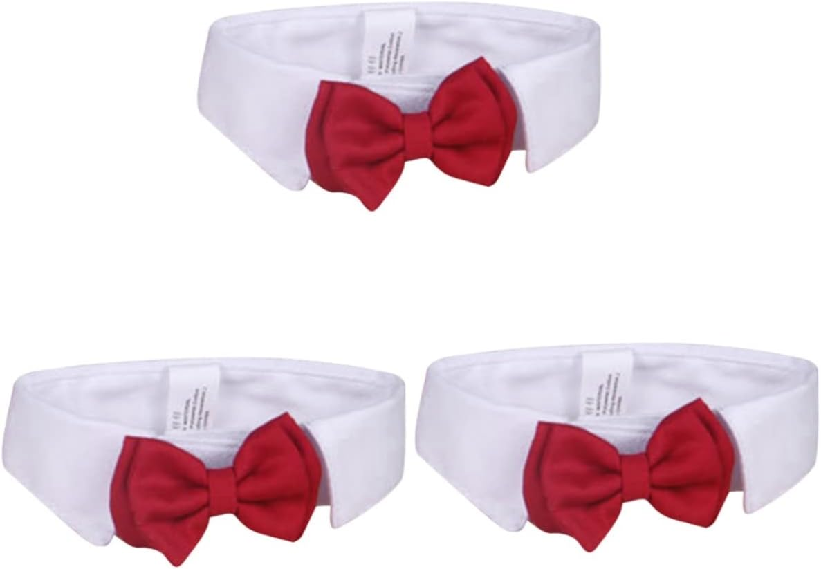 Ipetboom Pet Bowknot Collar Cat Cotton Tie for Daily Party Red Bow Tie Pet Supplies for Cat Accessories