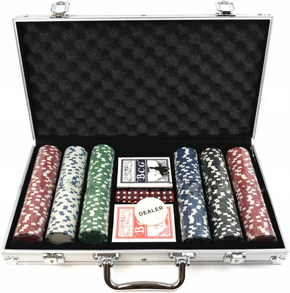 300PCS Poker Set, Complete with Cards, Chips, and Accessories, Host the Ultimate Poker Night, Perfect for Texas Home Game Nights, Blackjack or Roulette Games image number 1
