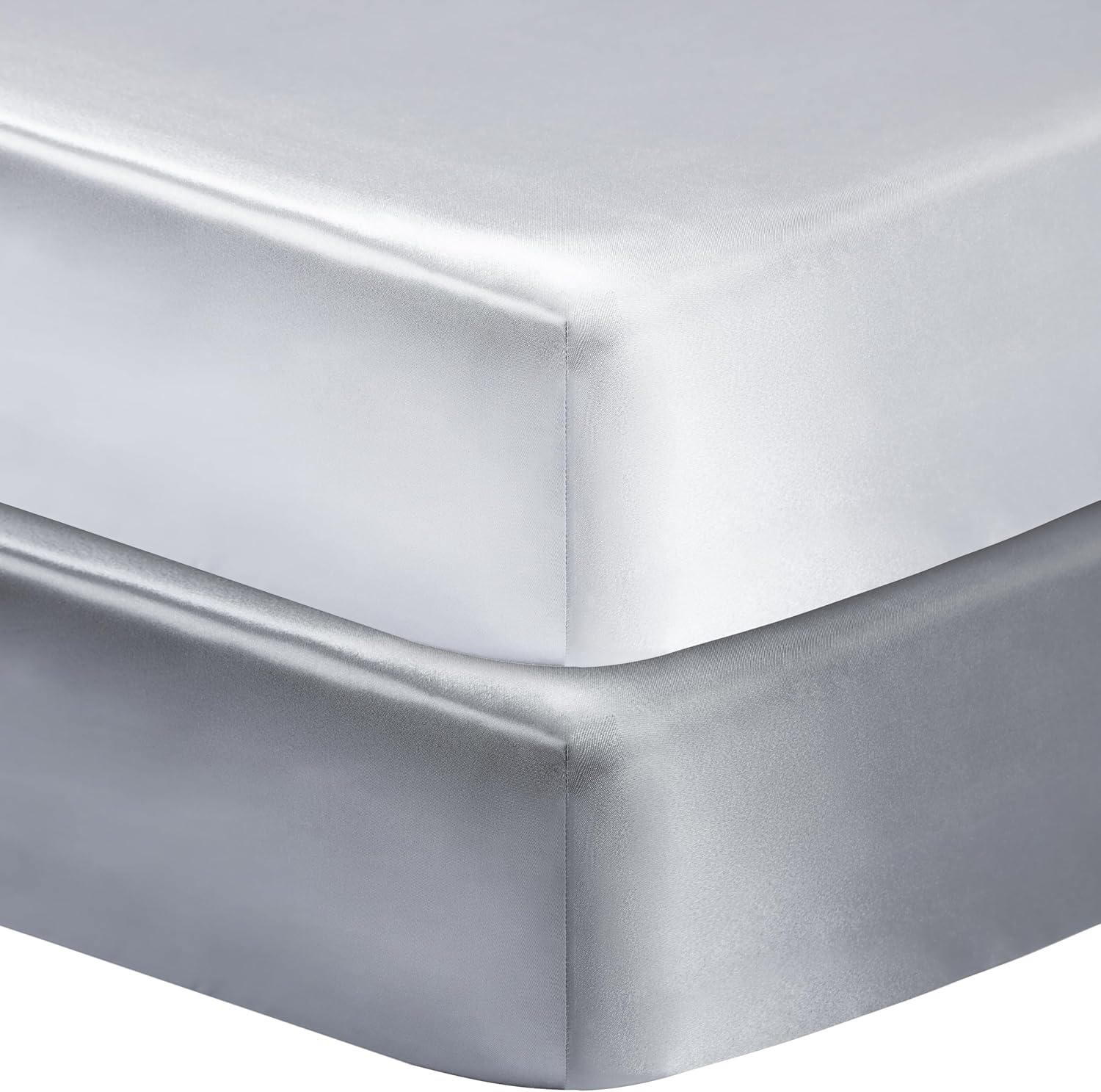 2 Pack Silk Crib Sheets for Baby with Sensitive Hair Satin Baby Mattress Sheet Boys and Girls Unisex 52&rsquo;&rsquo;X28&rsquo;&rsquo;X8&rsquo;&rsquo; Fitted Sheets image number 1