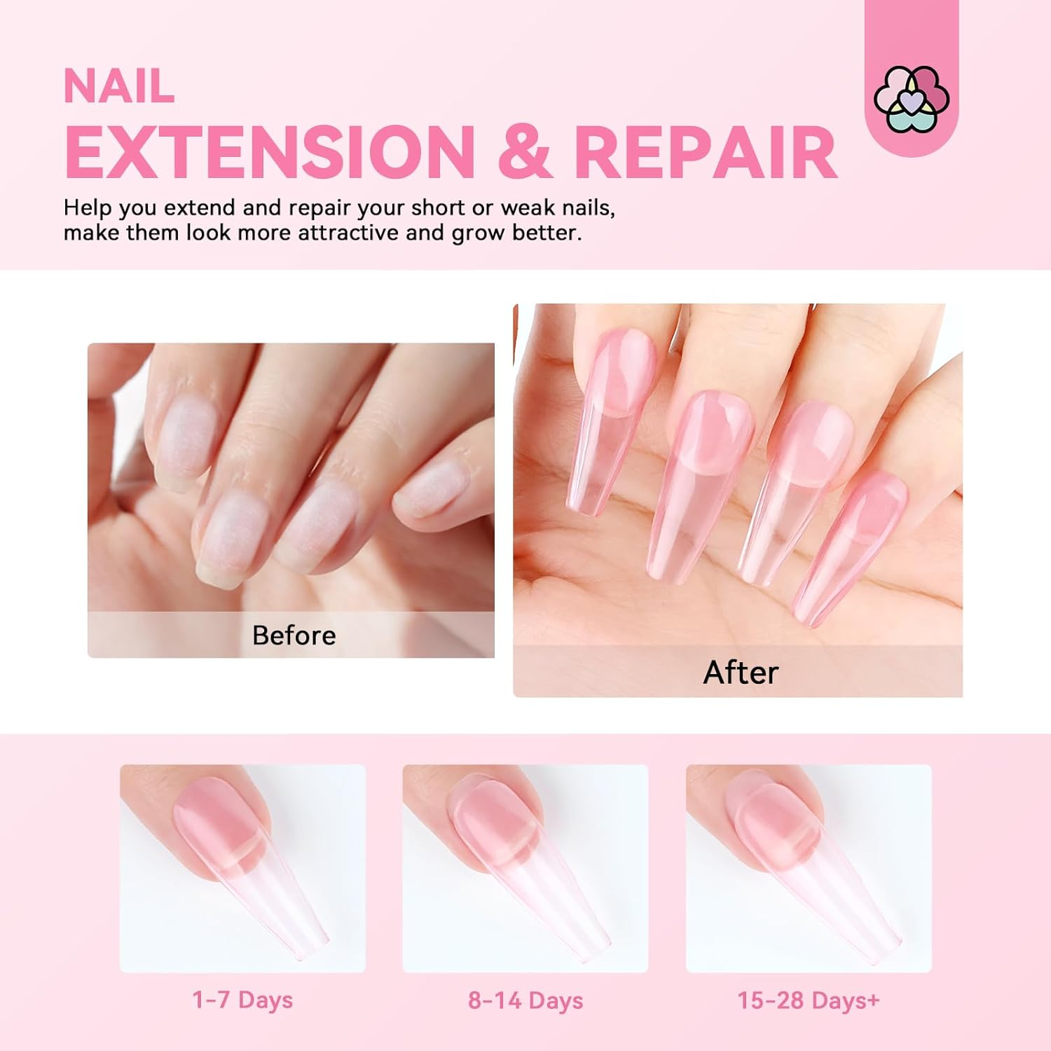 Saviland Builder Nail Gel Set: 12 Colors Castor Oil Gel Builder in a Bottle Vitamin E Hard Gel for Nails Extension Strengthener Gel Kit as Gifts for Women Home DIY Salon Nail Care Repair image number 2