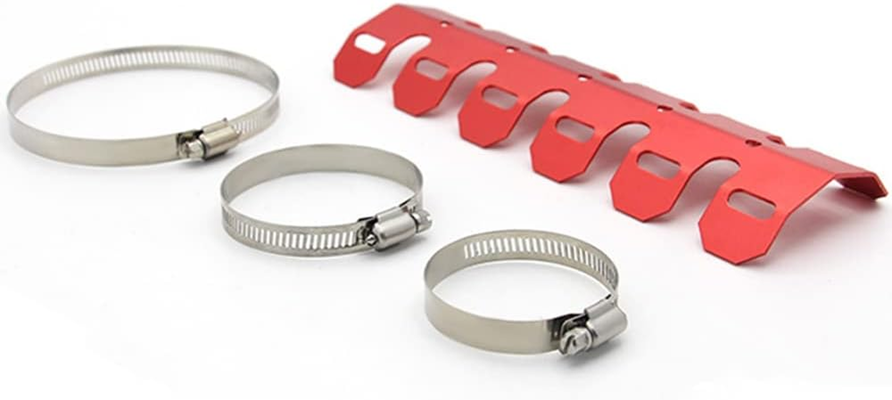 TOTMOX Motorcycle Exhaust Muffler Pipe Protector Heat Shield Cover, Aluminum Motorbike Shock Protection Professional Refit Accessories, Black/Red image number 5