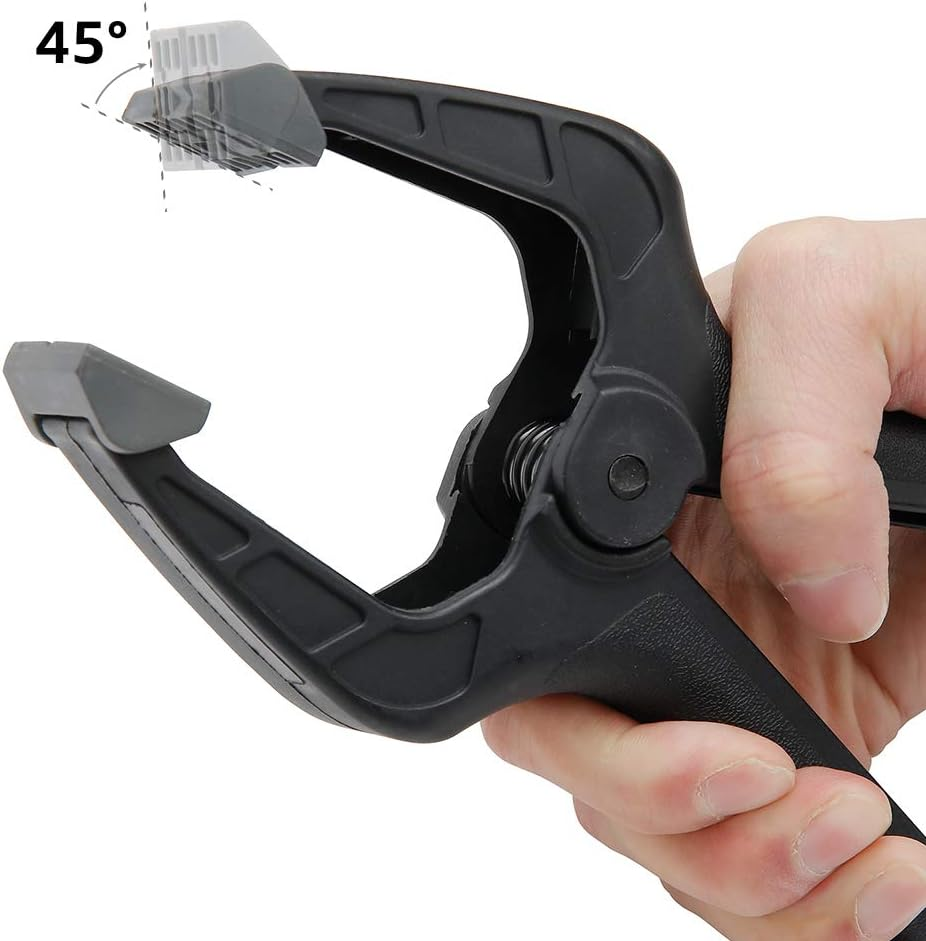 Amazon Basics 14-Piece Nylon Spring Clamp Set, 6 Pack of 12.7 to 0.63-Cm , 4 Pack of 10.6 to 1.2-Cm, 4 Pack of 15.2 to 1.2-Cm, Black/ Grey image number 4