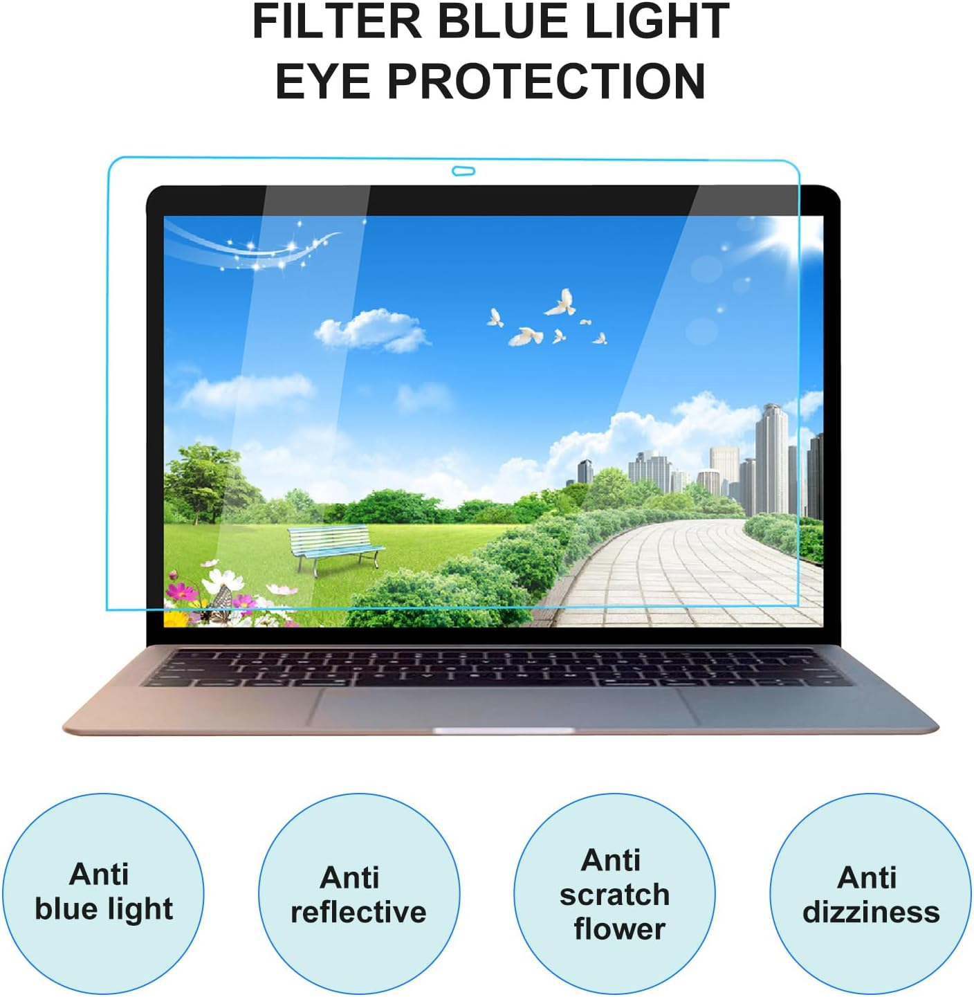 2 Pcs 15.6-Inch Laptop Screen Protector, Blue Light Blocking Screen Film for Display 16:9 Anti-Glare Film Matte, Anti-Fingerprint (15.6Inch（16：9）345 * 194Mm)