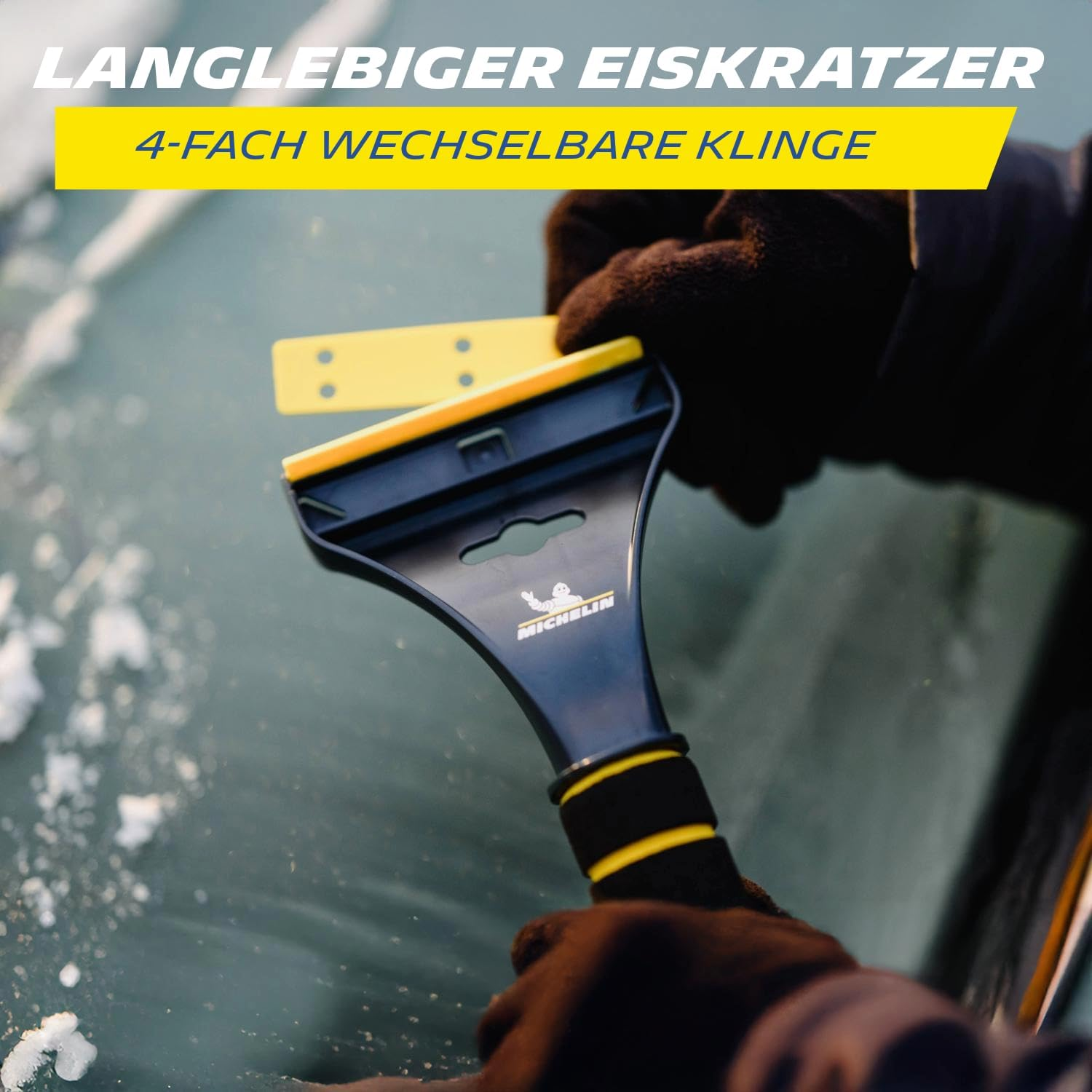 MICHELIN 81000 Ice Scraper for Car Ice Scraper with Non-Slip Soft Grip Scratches with Reversible Blade Durable and Stable Ice Remover for Windscreen image number 1