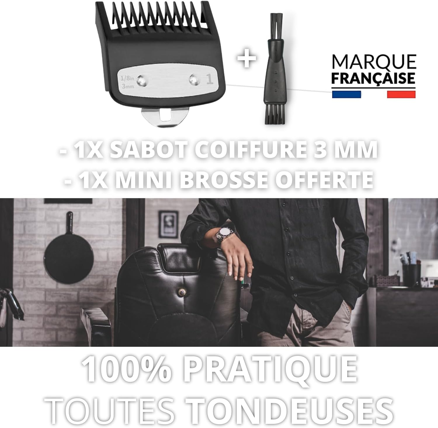 Hair Clipper Comb 3Mm Gradient Compatible with Hair Clippers Wahl ✯ Comb for Lawnmower - Replacement Part - Professional Cutting Head - Barber Accessories Hairdresser Men image number 4