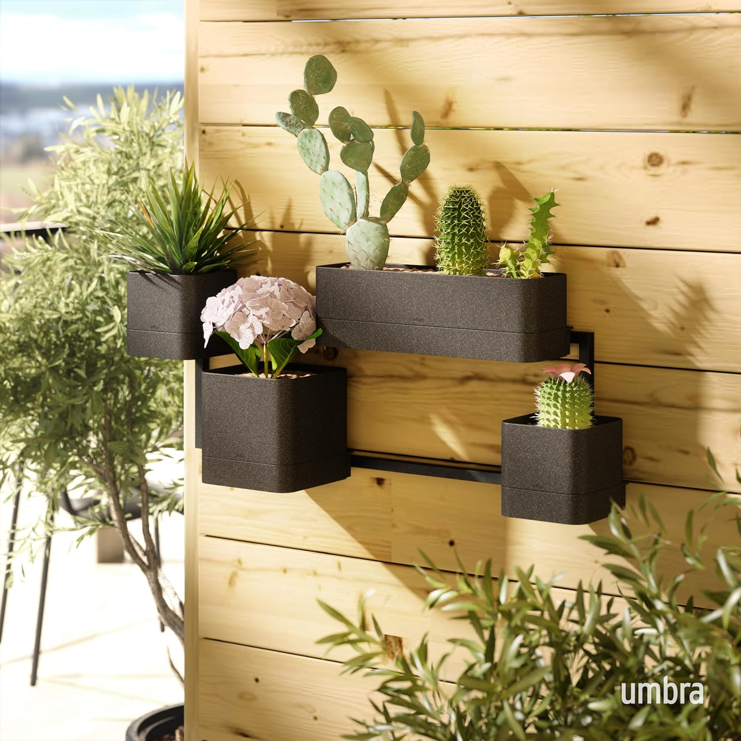 UMBRA Cubiko Wall Planter, Black image number 4