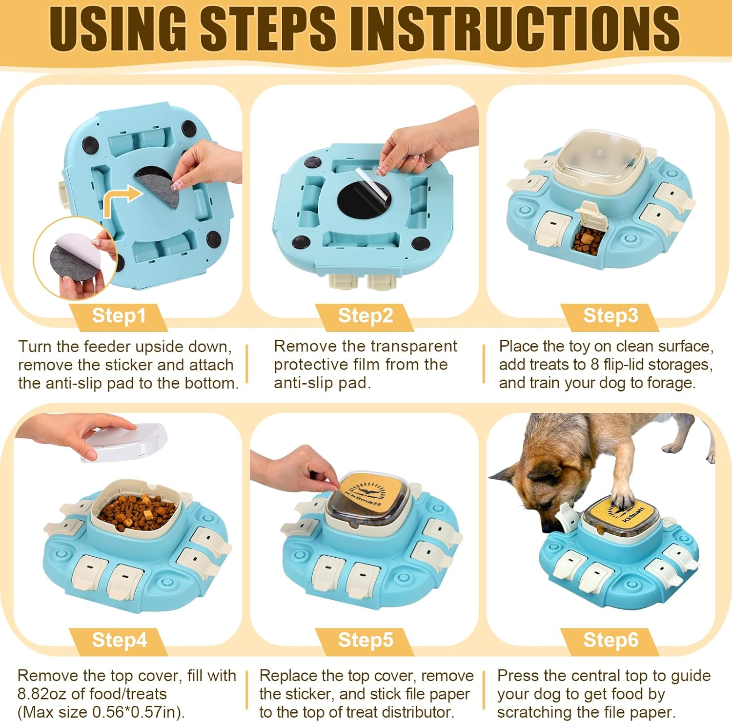 Dog Slow Feeder Interactive Toy, Dog Food Puzzle Toy for Entertainment 2 Levels, Dog Treat Puzzle Food Dispenser for All Breeds Smart Dog, Dog Enrichment Toys for Brain Training