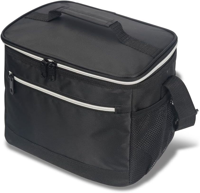 EAGLEMATE BPA Free Insulated Lunch Bag for Adults &ndash; Leakproof Thermal Lunch Box Tote with Shoulder Strap, Reusable Soft Cooler for Men Women Work School Picnic Office Travel (Black) - Gray image number 3