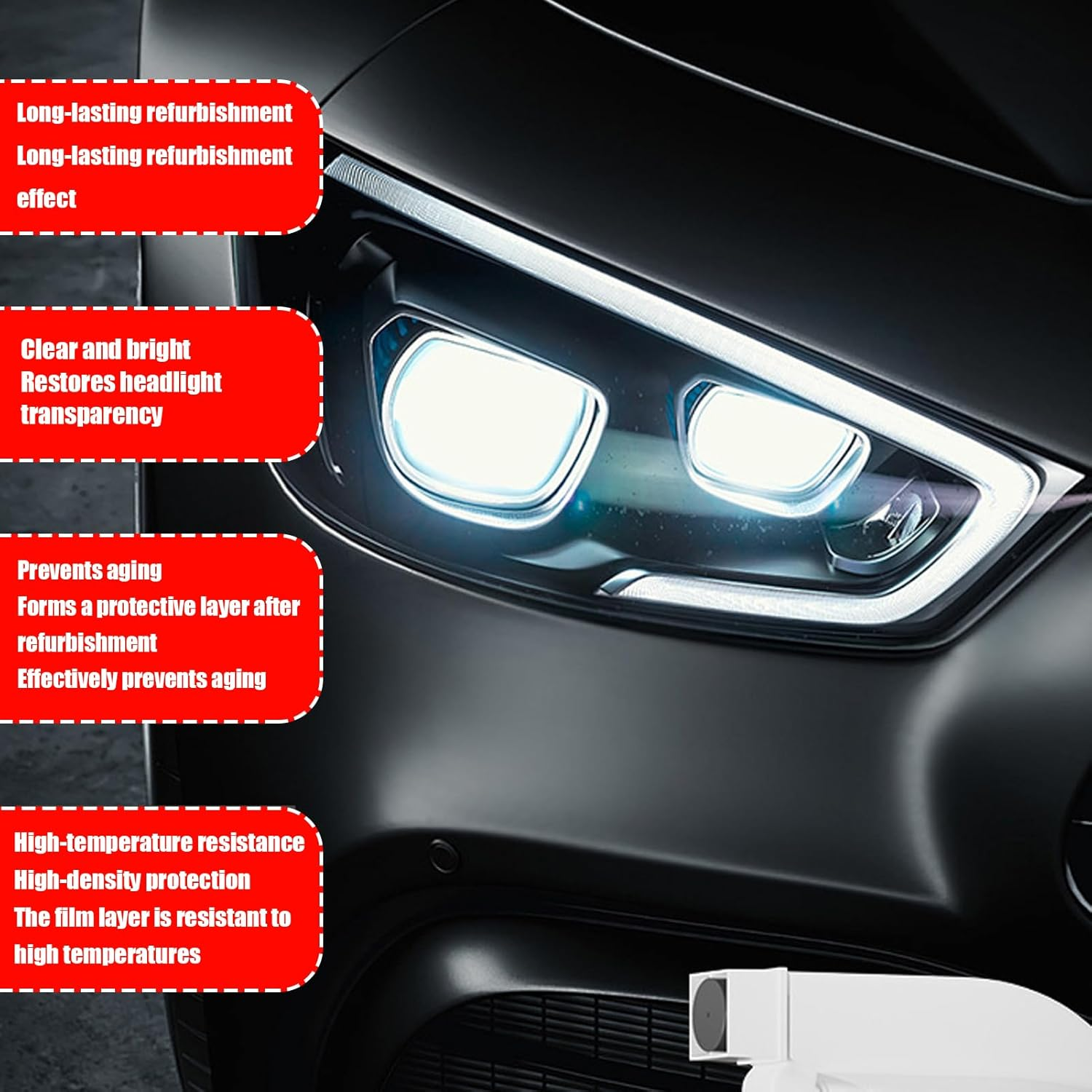 Headlight Restoration Kit - Coating Liquid Headlight Scratch Repair Spray | Automotive Deep Cleaning Supplies for Night Driving Truck Maintenance RV Vehicle Road Trip