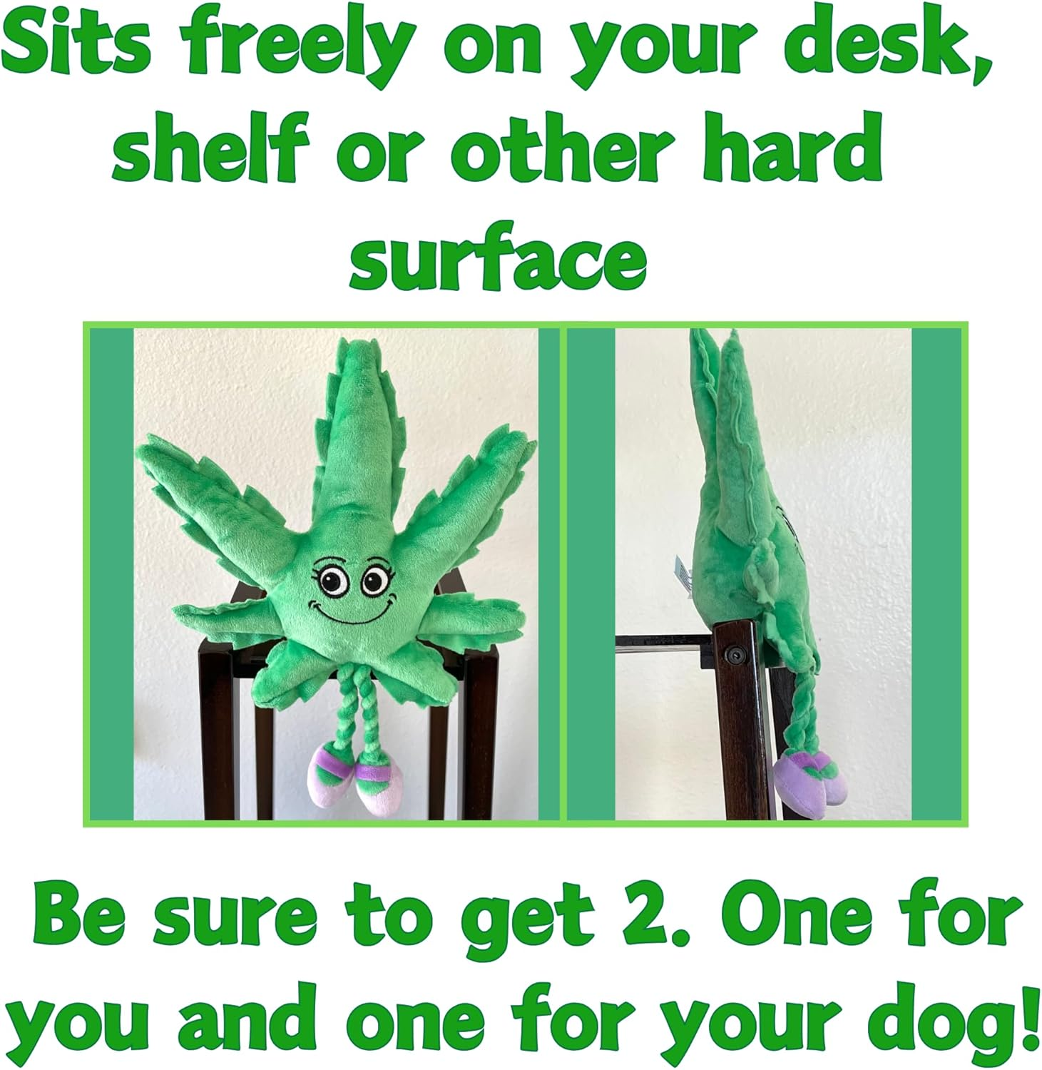 PAW:20 Mary Jane the Weed Leaf 420 Dog Toy image number 2