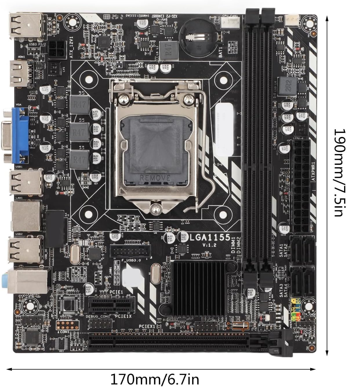 DDR3 Computer Motherboard Dual Channel LGA1155 Pin Core I7 I5 I3 Wifi Motherboard M ATX COM for Quad Core image number 5
