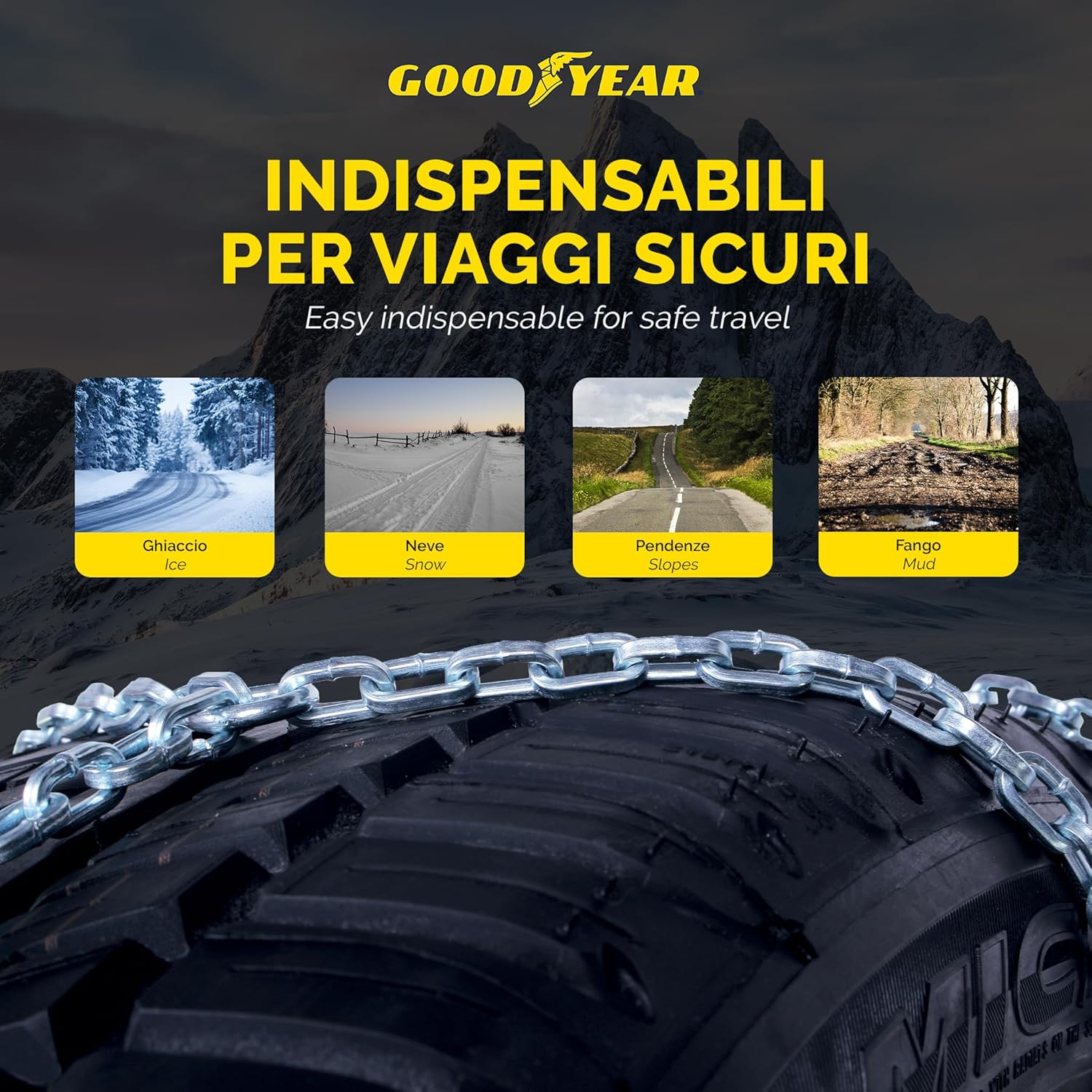 Goodyear 77907 "G9, 9 Mm Car Passenger Snow Chains, TUV and ONORM Approved, Size 090 image number 4