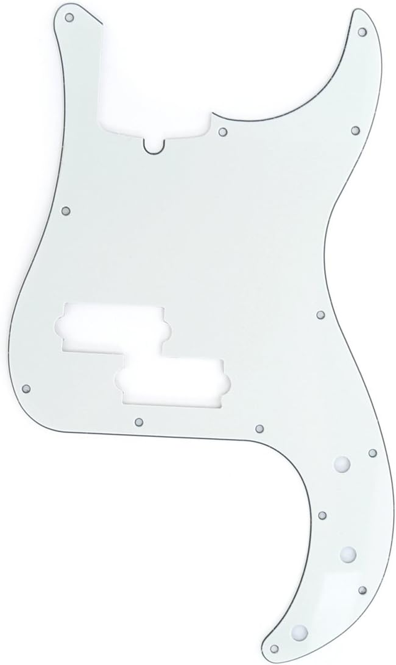 Musiclily Pro 13-Hole Modern Style P Bass Pickguard for 4 String American Precision Bass, 1Ply Black