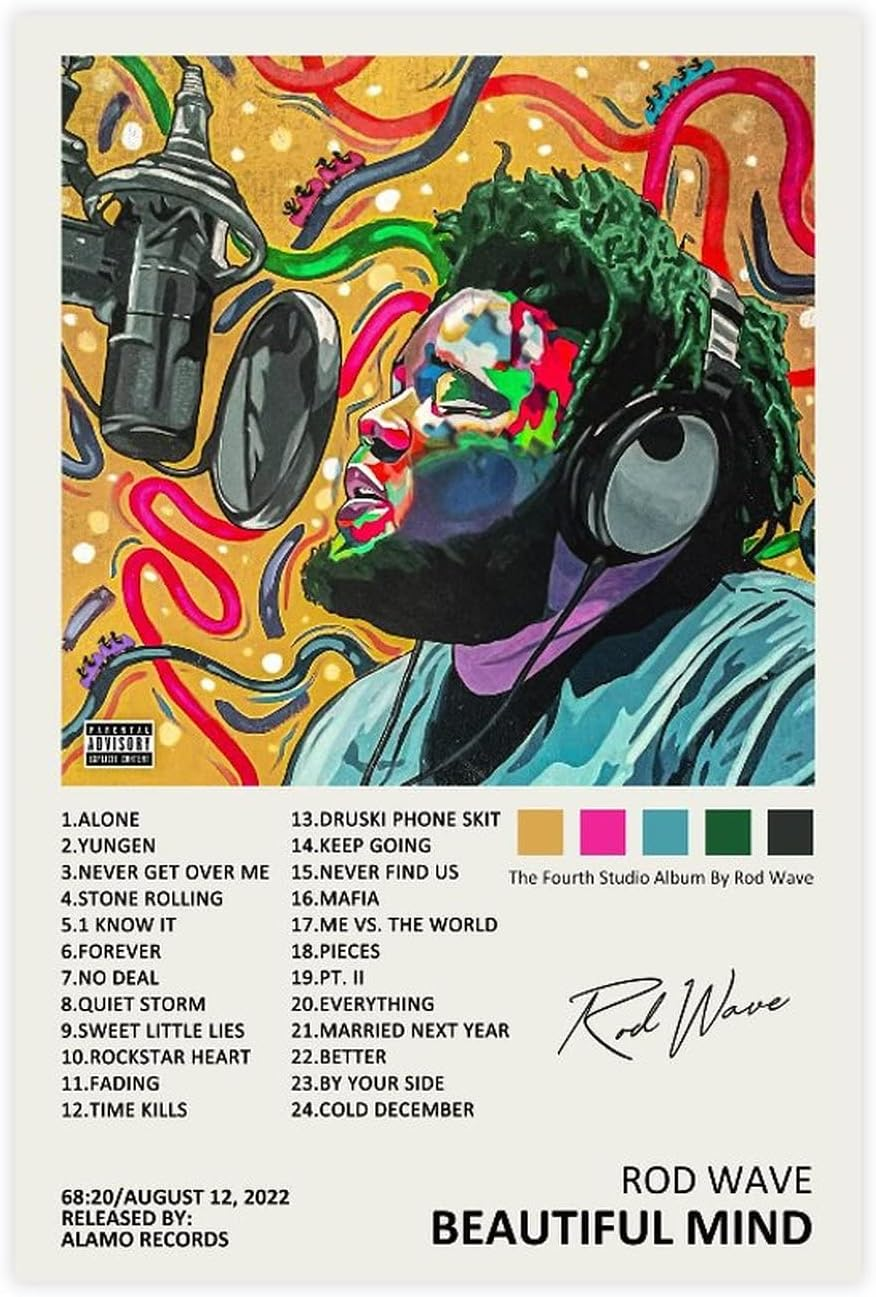 YEZLH Travis Poster Scott Utopia Music Album Cover Signed Limited Canvas Poster Wall Art Decor Print Picture Paintings for Living Room Bedroom Decoration Unframe:12X18Inch(30X45Cm)