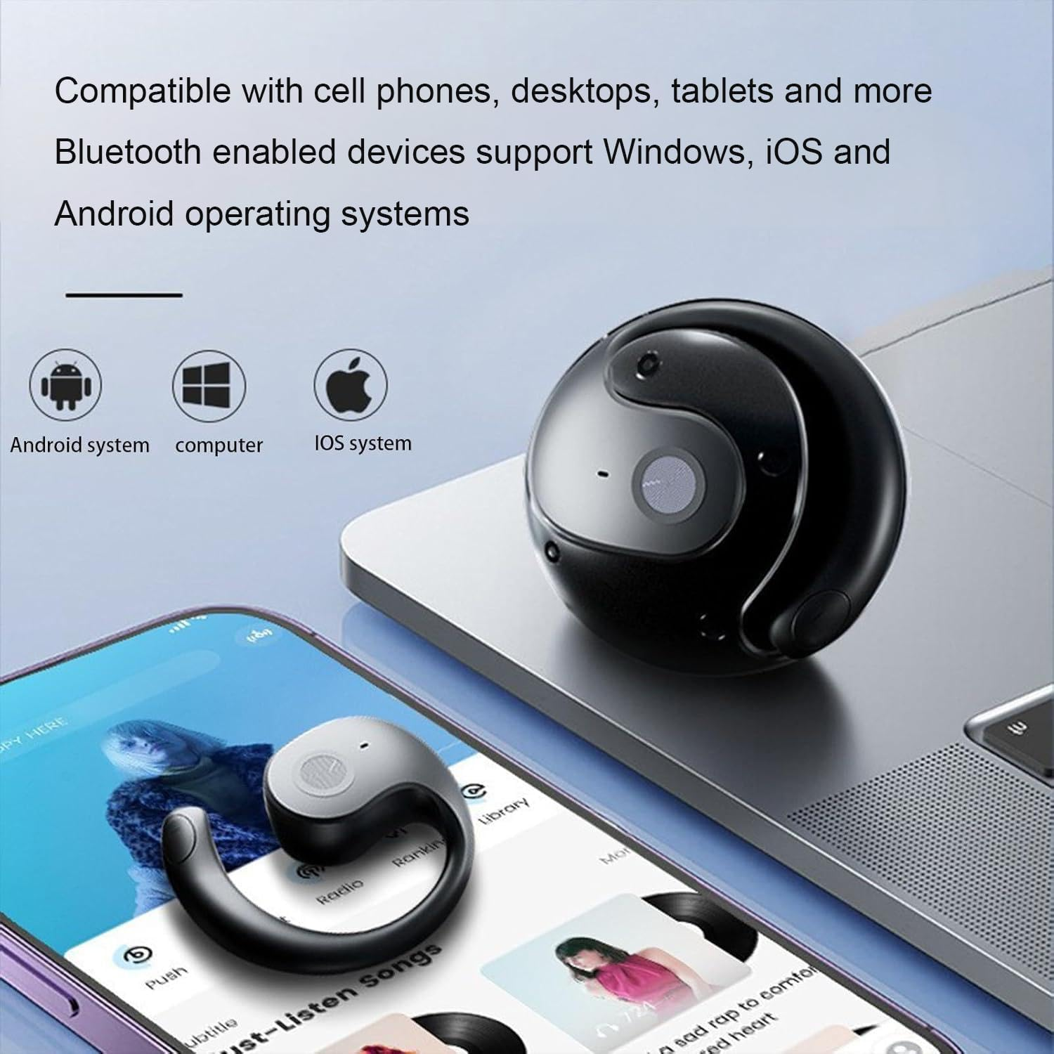 Hy-T26 Pro AI Translating Earbuds,Wireless Bluetooth Translation Headphones with High Precision, Real Time Support for 75 Languages (Black) image number 1