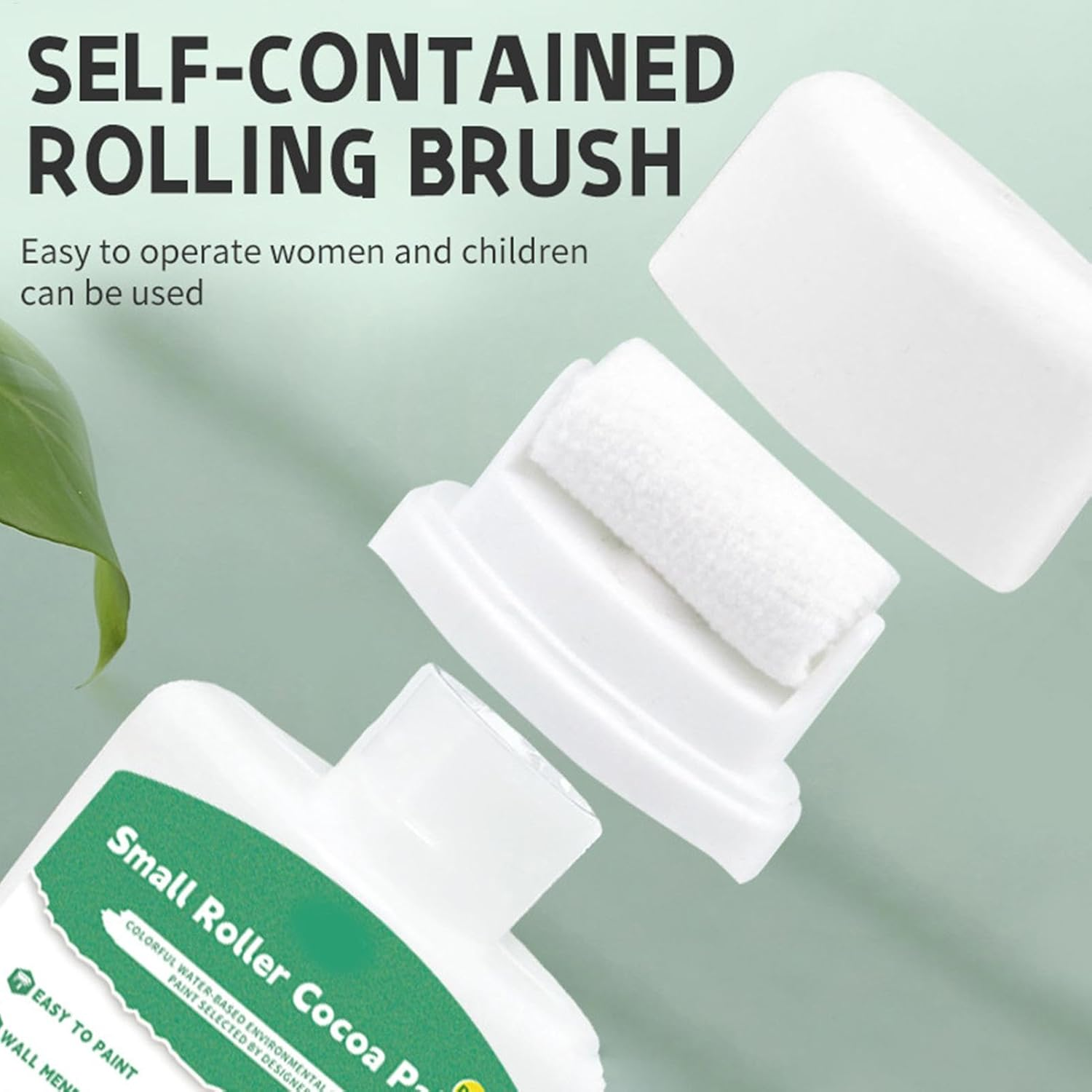 White Touch up Paint - 100G Latex Water-Based Paint for Wall Repair, Includes Roller Brush, White Ceiling Paint for Walls, Touch up Wall Painting Kit for Home and Office Use image number 2