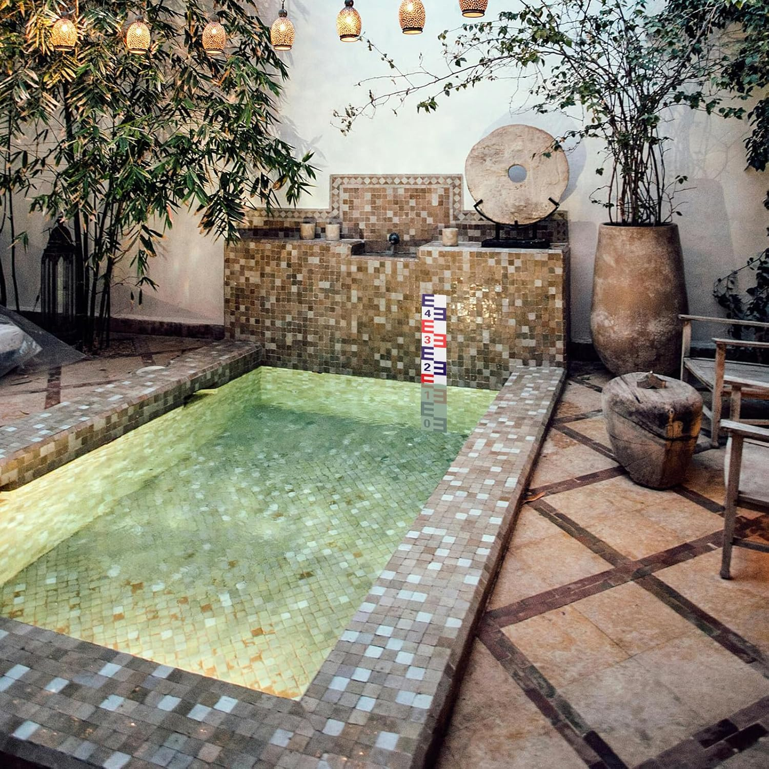 CLISPEED Reflective Corrosion-Resistant Water Level Gauge Sticker Self-Adhesive Pool Lake Measurement Tool Scale for Accurate Garden Water Monitoring image number 6