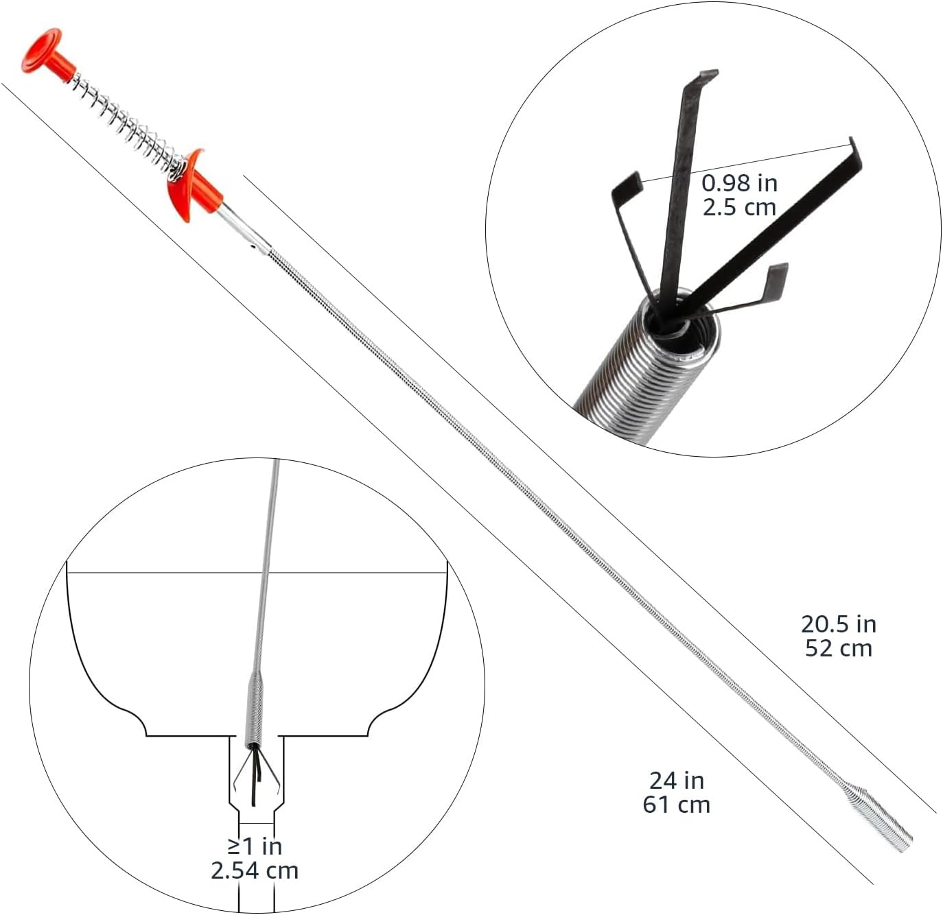Amazon Basics Drain Clog Remover Tool, 6 Pack image number 6