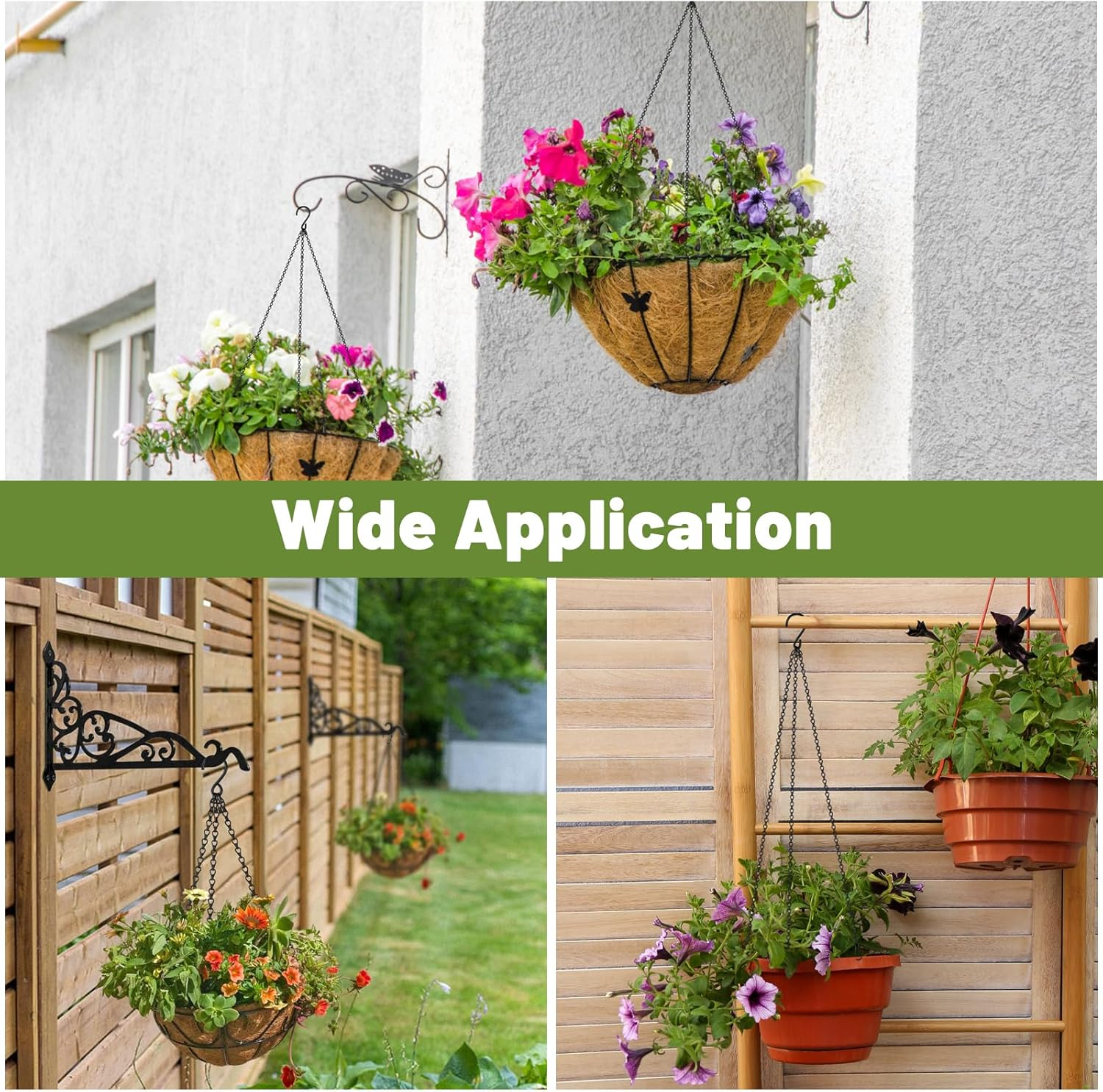 4 Pack 18Inch Hanging Basket Chain,Black Hanging Chain with Hooks Flower Pot Chain Replacement Plant Hangers for Bird Feeders,Planters Wind Chimes and Decorative image number 5