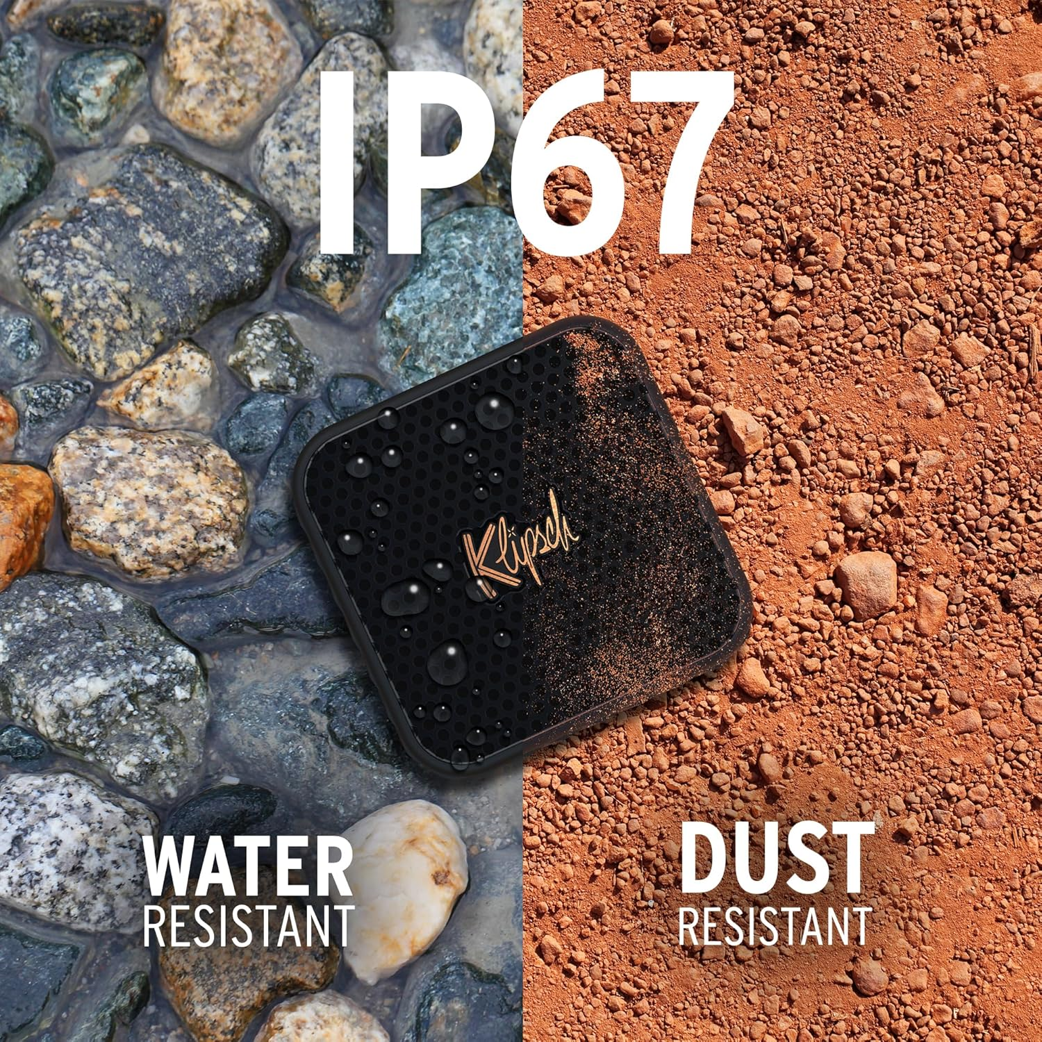 Klipsch Austin, Portable Bluetooth Speaker, 1.5" Full Range Driver, IP67 Dust and Waterproof Rating, 12 Hours of Playtime for a Premium Live Concert Experience, Black image number 3