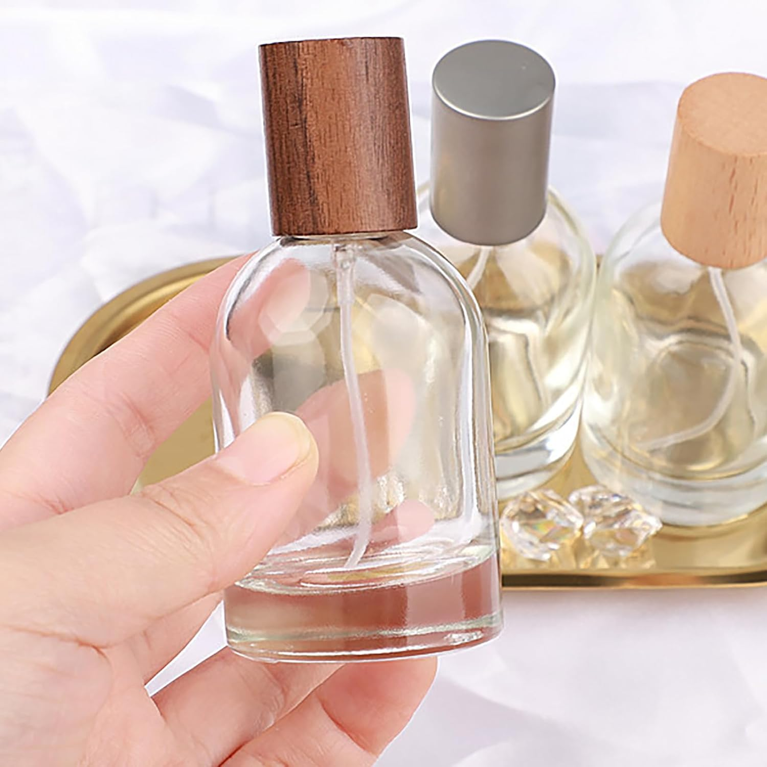 50Ml Glass Perfume Atomizer Sprayer Empty Perfume Spray Bottles Fine Mist Container Perfume Dispenser Travel Size Clear image number 4