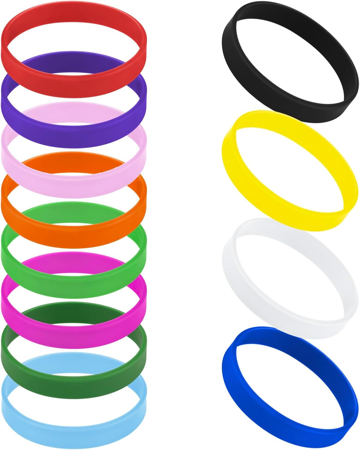 GOGO 12 PCS Silicone Wristbands for Kids, Rubber Bracelets
