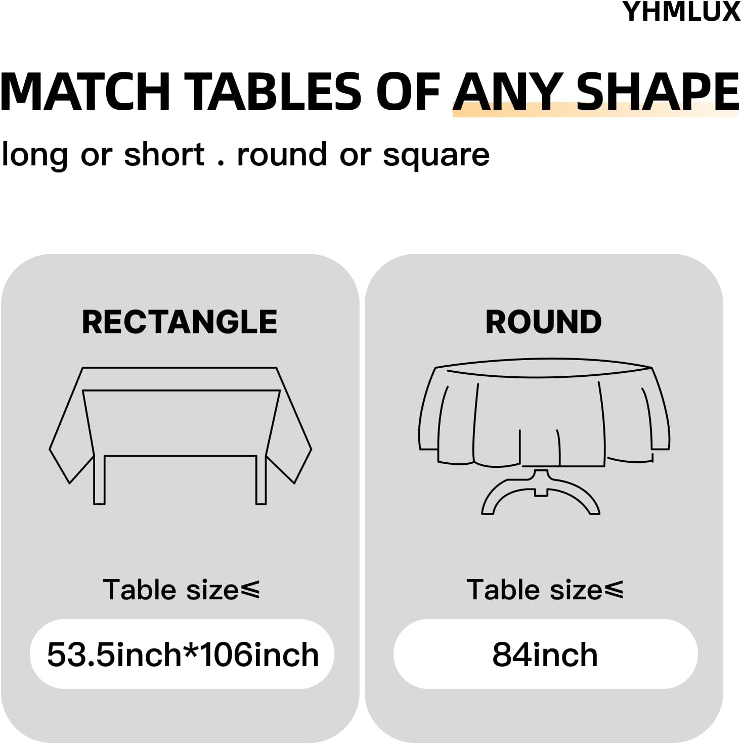 12 Pack Disposable Table Cloth, 137X 274Cm(54 X 108 Inch) Table Cloths for Parties, White Plastic Table Cover, Decorative Tablecloths Suitable for Rectangular Tables, Leakproof & Sturdy, White