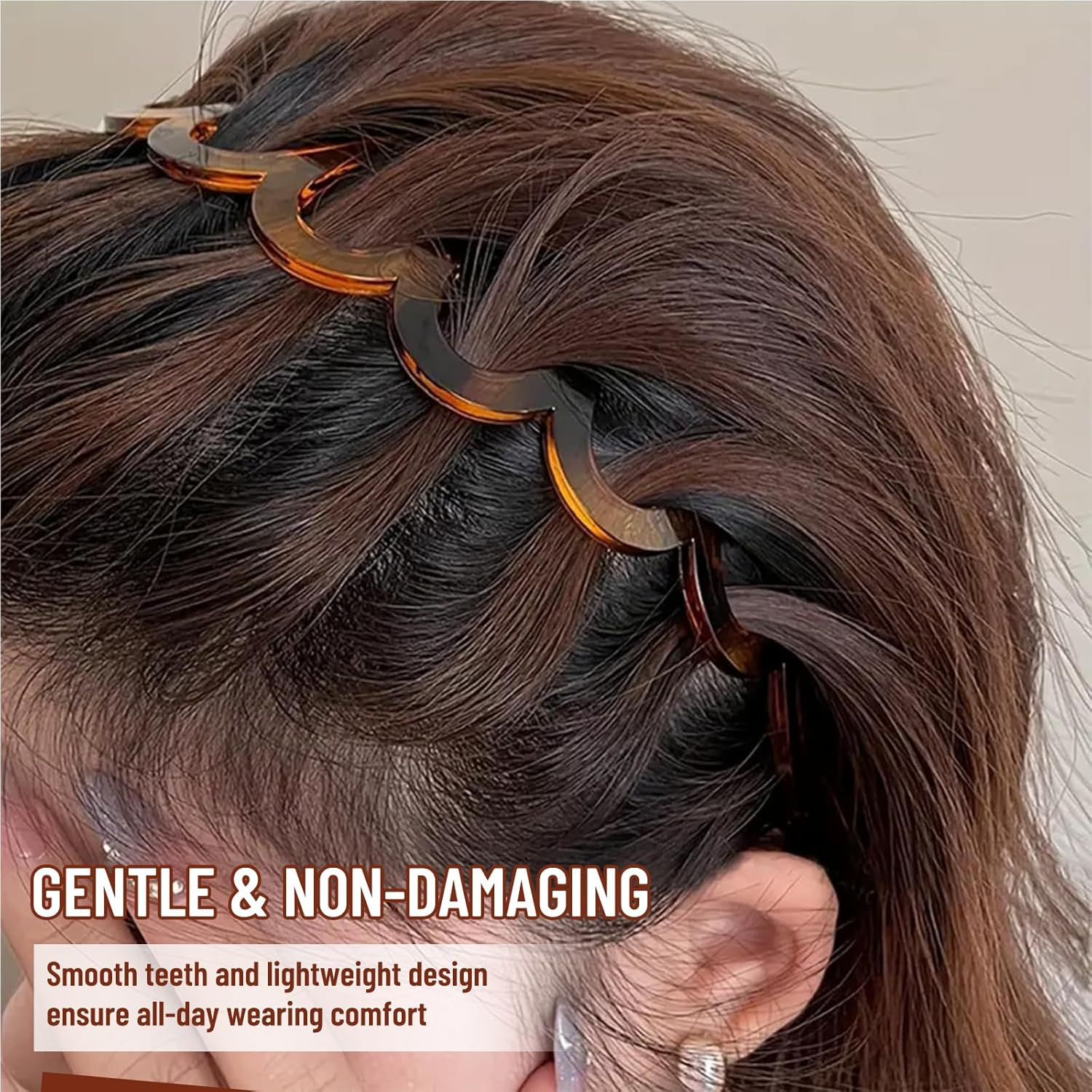 Evadollina Hairbands for Women, 2 Pieces Hairbands, Hair Accessories, Hair Clip, Hairpins, Clips, Headband, Zigzag Hairband, Hairbands, Women, Christmas Gifts image number 3