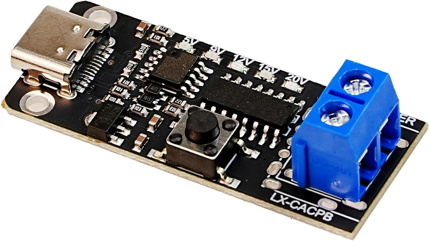 A-DIGISHUO 2PCS 100W 5A USB-C PD QC DC 5V 9V 12V 15V 20V Adjustable Voltage Power Trigger Module 5A Type-C Female Input (Type-C Female to Terminal Output) image number 6