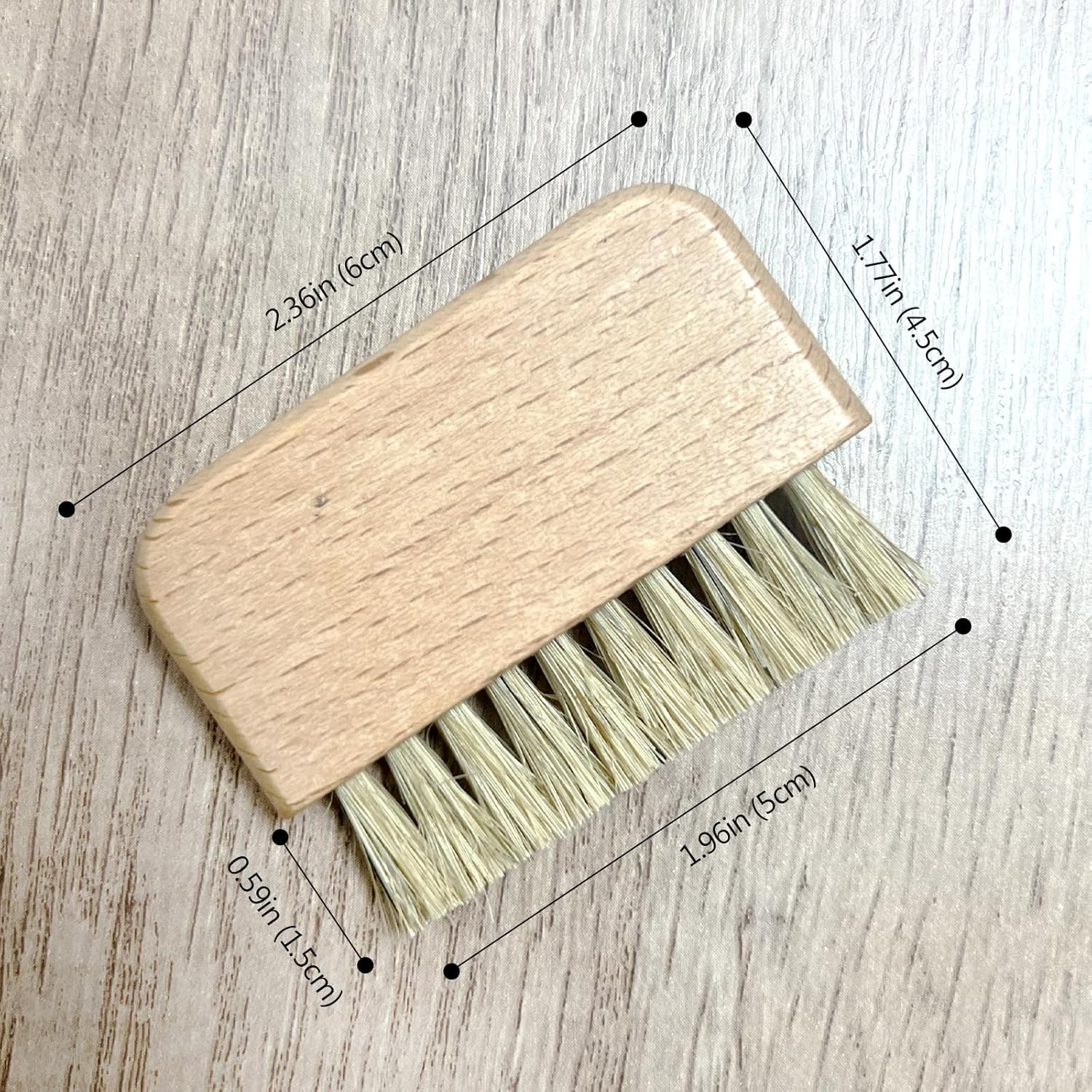 Natural Beech Wood Nail Brush Non-Slip Hand and Toenail Cleaning Brush Compact and Durable Bristle Scrub for Home and Travel image number 3