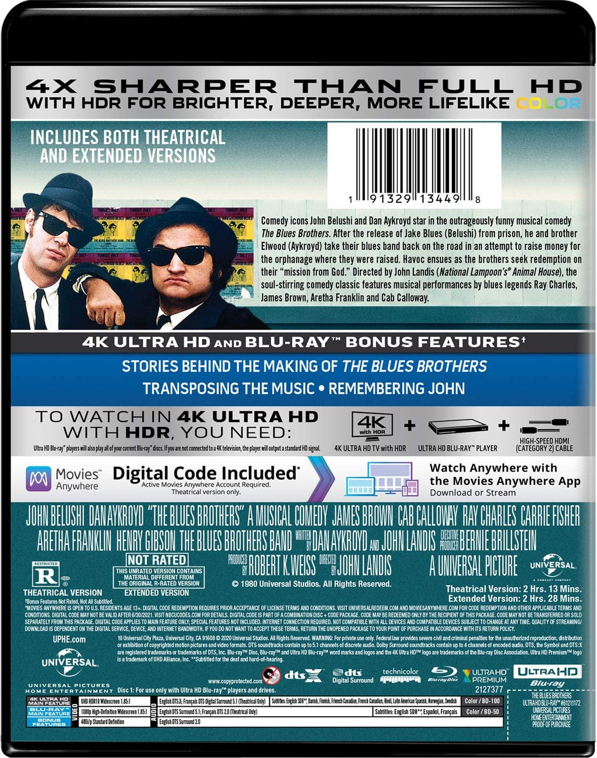 Blues Brothers (4K Ultra Hd/Blu-Ray/Digital)