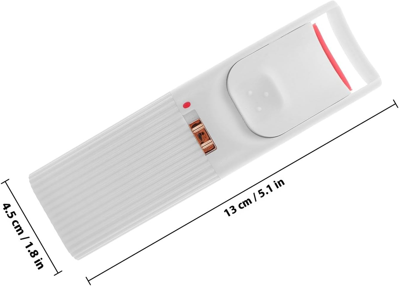 Heated Eyelash Curler Electric Lash Curler Portable Mini Eyelash Curling Tool Quick Heating for Travel White (No Battery) image number 2