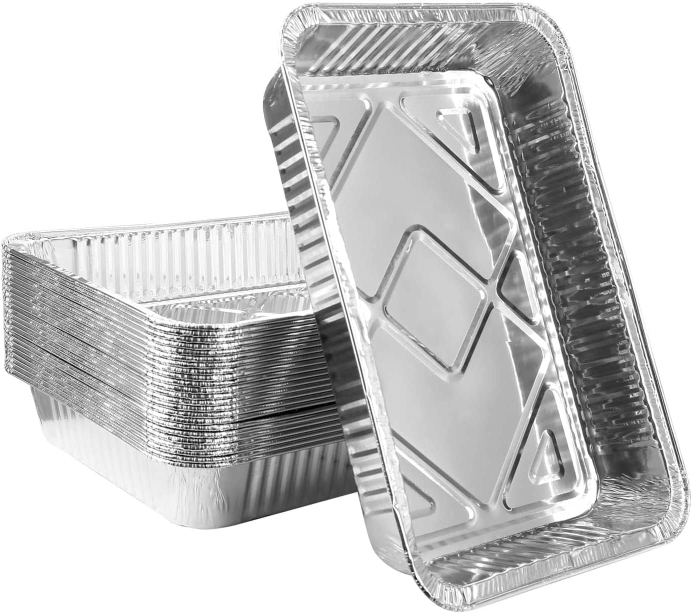 HUIRUMM 30Pcs Aluminium Foil Baking Trays,31X21X5Cm Catering Supplies,Disposable Aluminium Foil Baking Trays, Mini Tray Bakes,Small Containers for Baking, Roasting,Freezing,Storage,Cooking,Brownies image number 6
