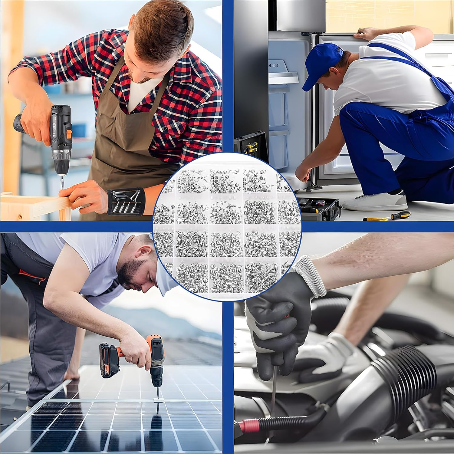 Zmbroll 1200Pcs Silver Phillips Truss Head Self-Tapping Screws M1.2/1.4/1.5/1.7/2/2.3 Wafer Head Wood Screws Pan Head with Washer Tapper Fastener Tiny Screw Micro Screws for Electronic Repair image number 2