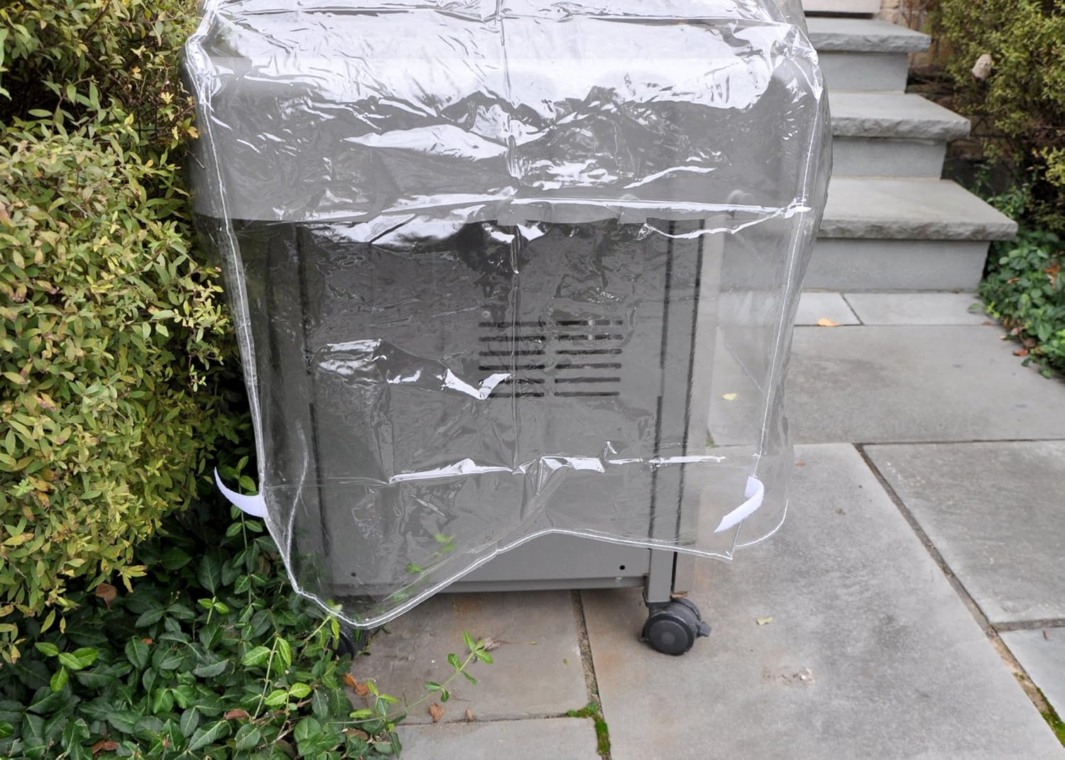 LAMINET Crystal Clear Heavy-Duty Waterproof Plastic Outdoor Furniture Cover - 60" Gas Grill Cover - 3 Season Protection - Keep Rain, Snow & Debris Off! Premium Protection at Economy Price!